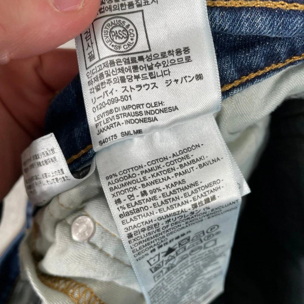 Levis 505 Jeans Mens 38x30 Blue‎ Denim Straight Leg